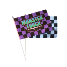 Wholesale Polyester Digital One Side Printing Wave Flags 15x21cm Custom Logo Hand Flag